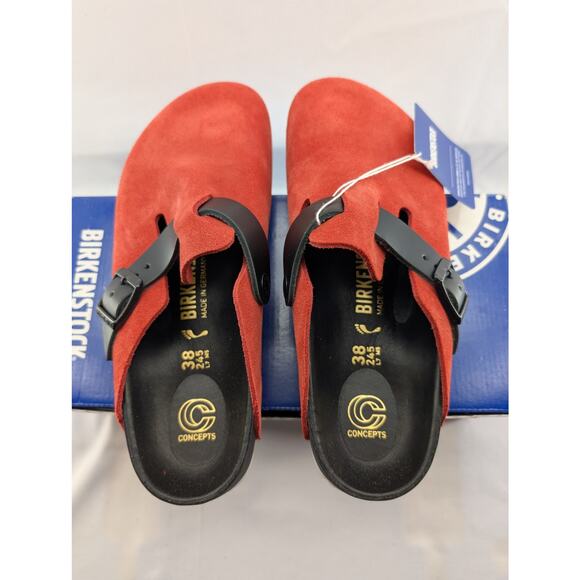 NWT Birkenstock x Concepts Boston BS Clog in Basic Red size EU 38 NARROW FIT - Picture 5 of 6